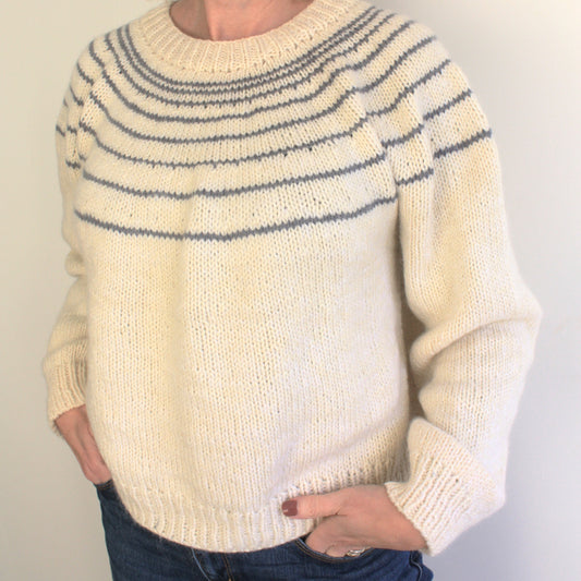 Easy Top Down Yoke Knitting Pattern - Colvend Sweater - King & Eye