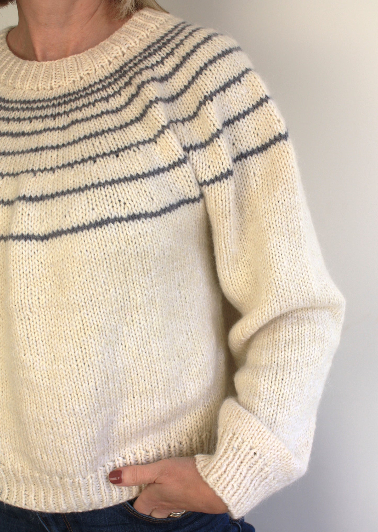 Easy Top Down Yoke Knitting Pattern - Colvend Sweater - King & Eye