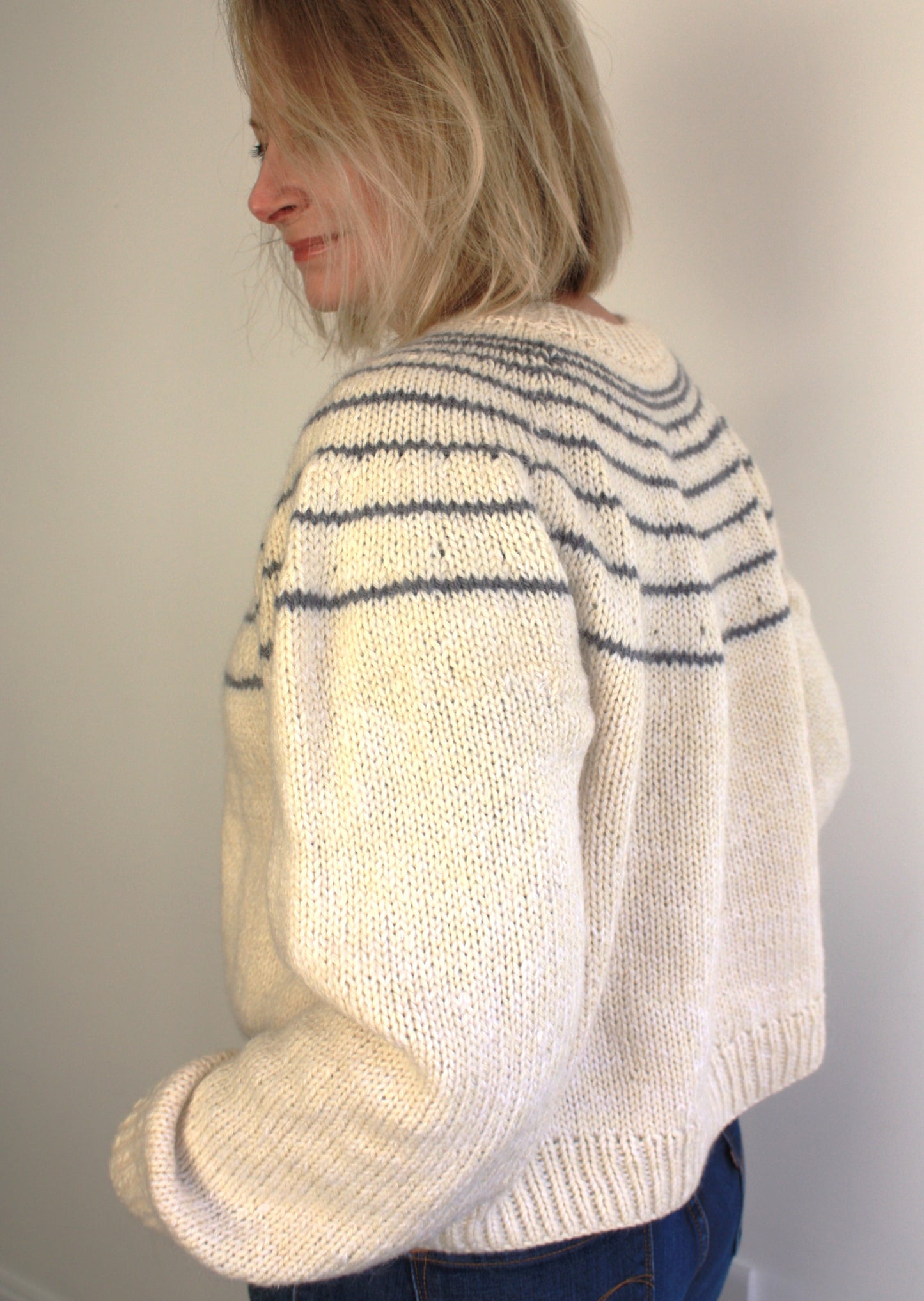 Easy Top Down Yoke Knitting Pattern - Colvend Sweater - King & Eye
