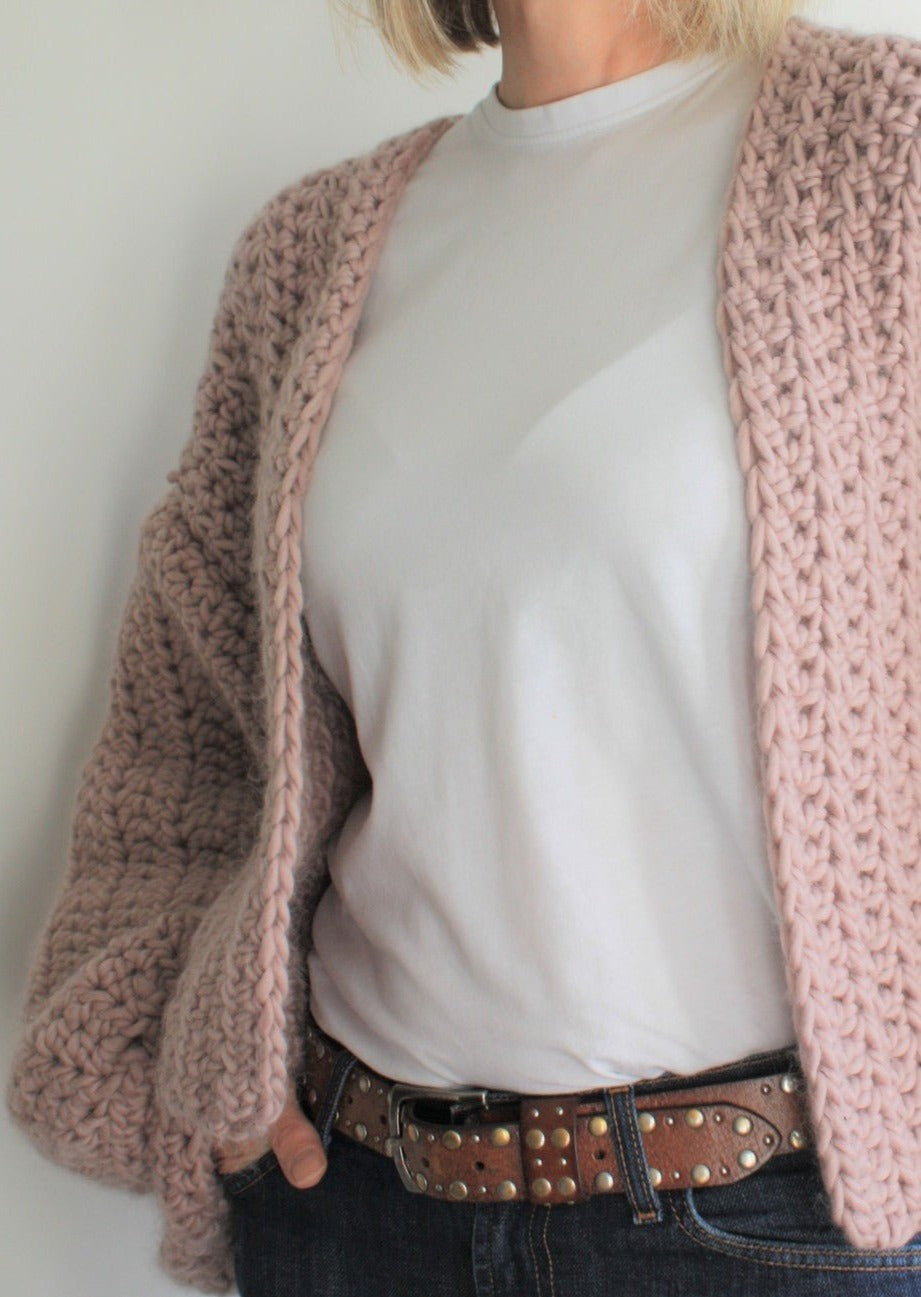 Easy Crochet Pattern - Balloon Sleeve Bomber - King & Eye
