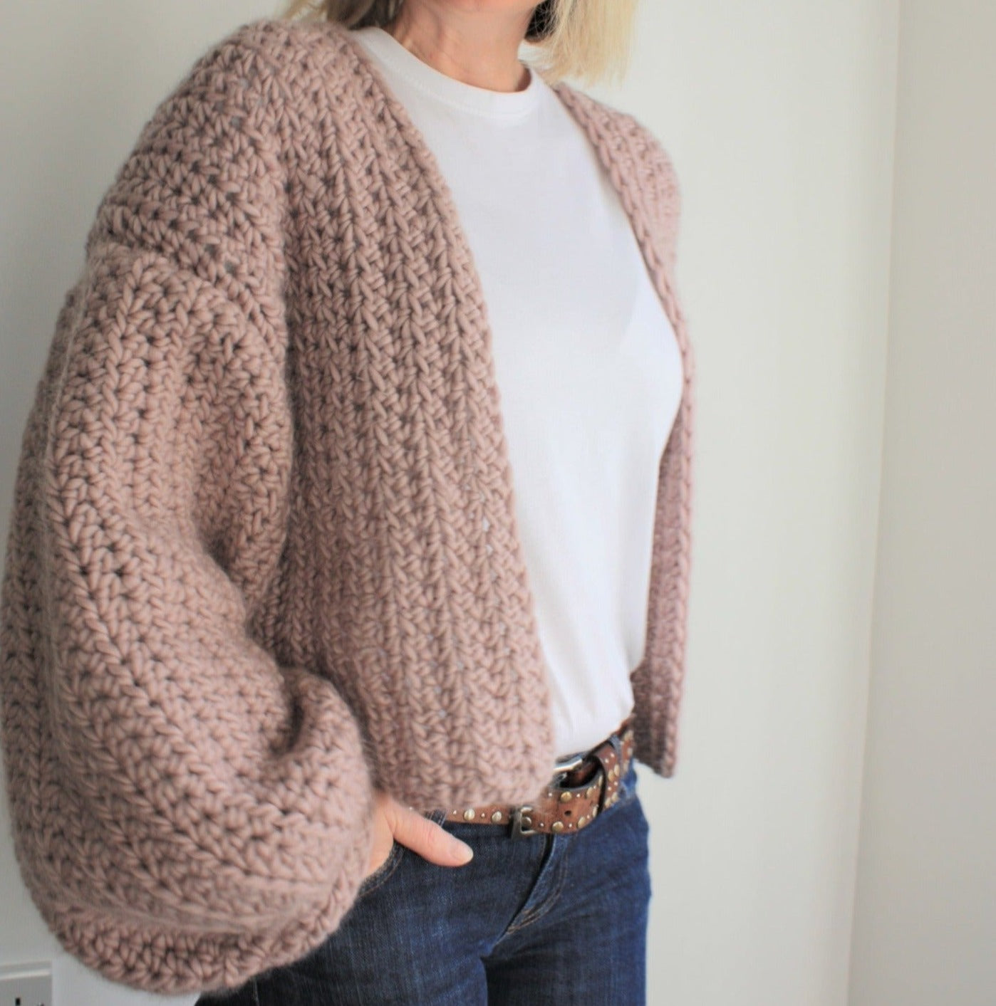 Knitted Cardigan Pattern Balloon Sleeve Cardigan Uk Easy Crochet