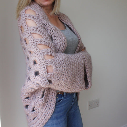 Easy Crochet Pattern - Chasing Rainbows Chunky Shrug Kimono - Acadia Stitch - King & Eye