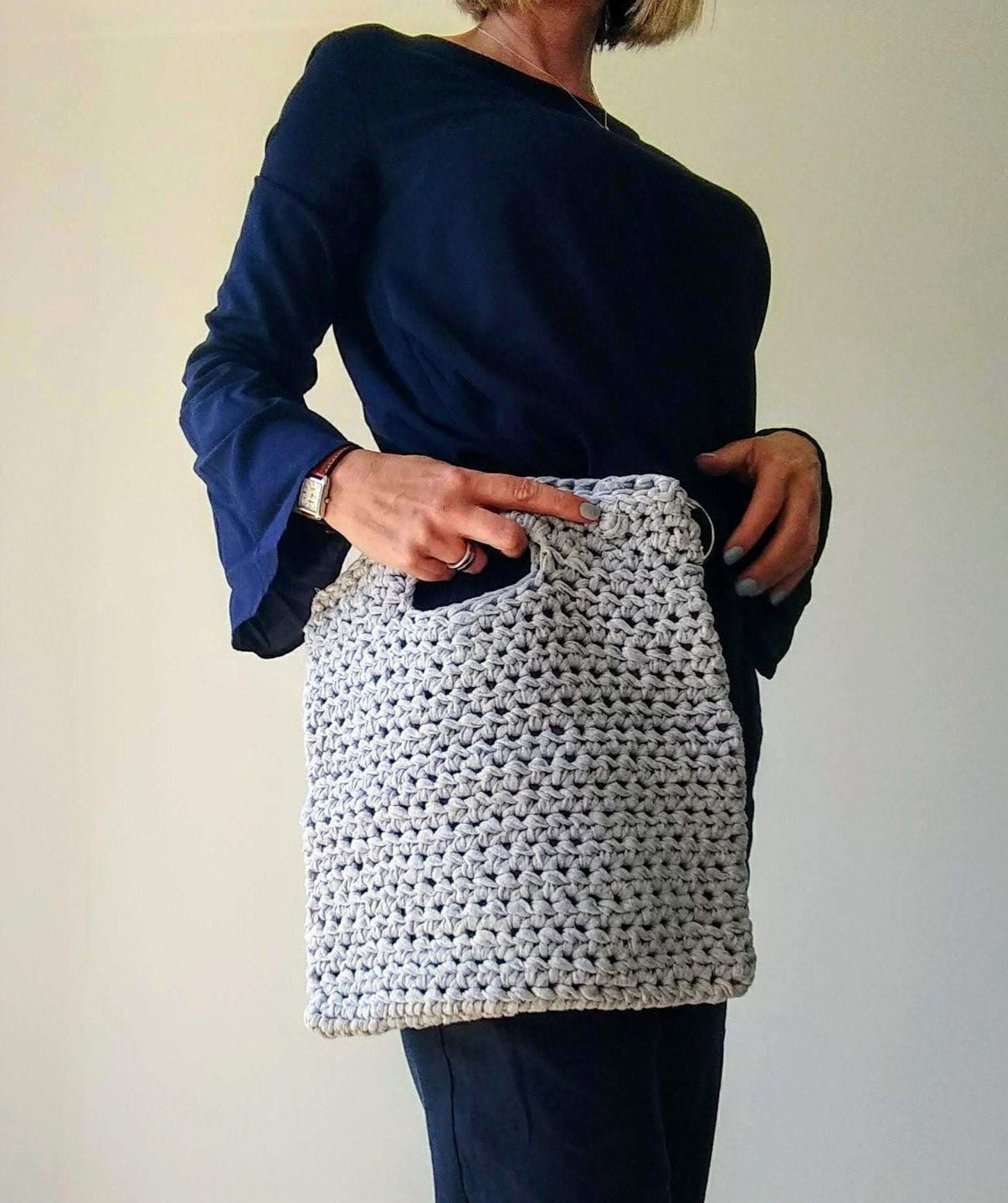 Easy Crochet Pattern - Crochet Boho Bag Pattern (Perfect with T Shirt Yarn) - King & Eye