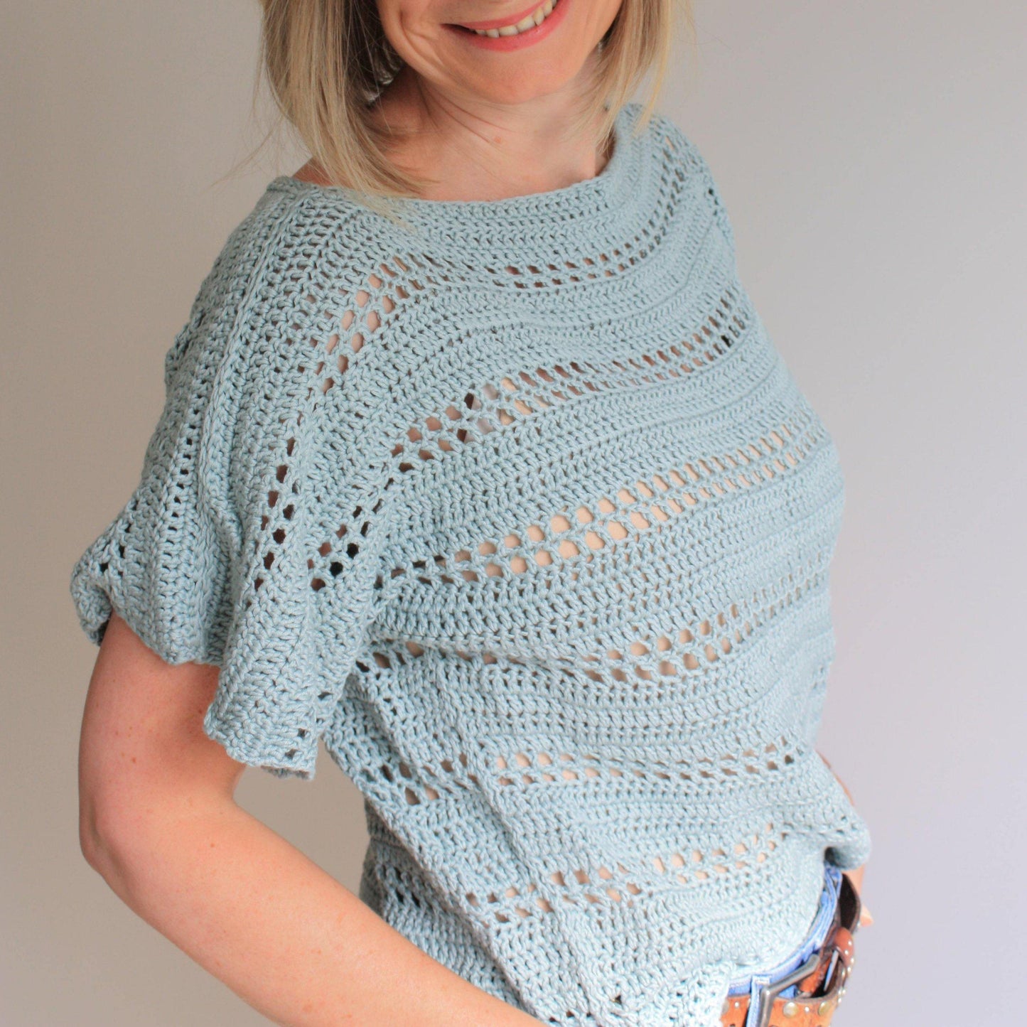 Easy Crochet Pattern - Tavira Tee Summer Top - King & Eye