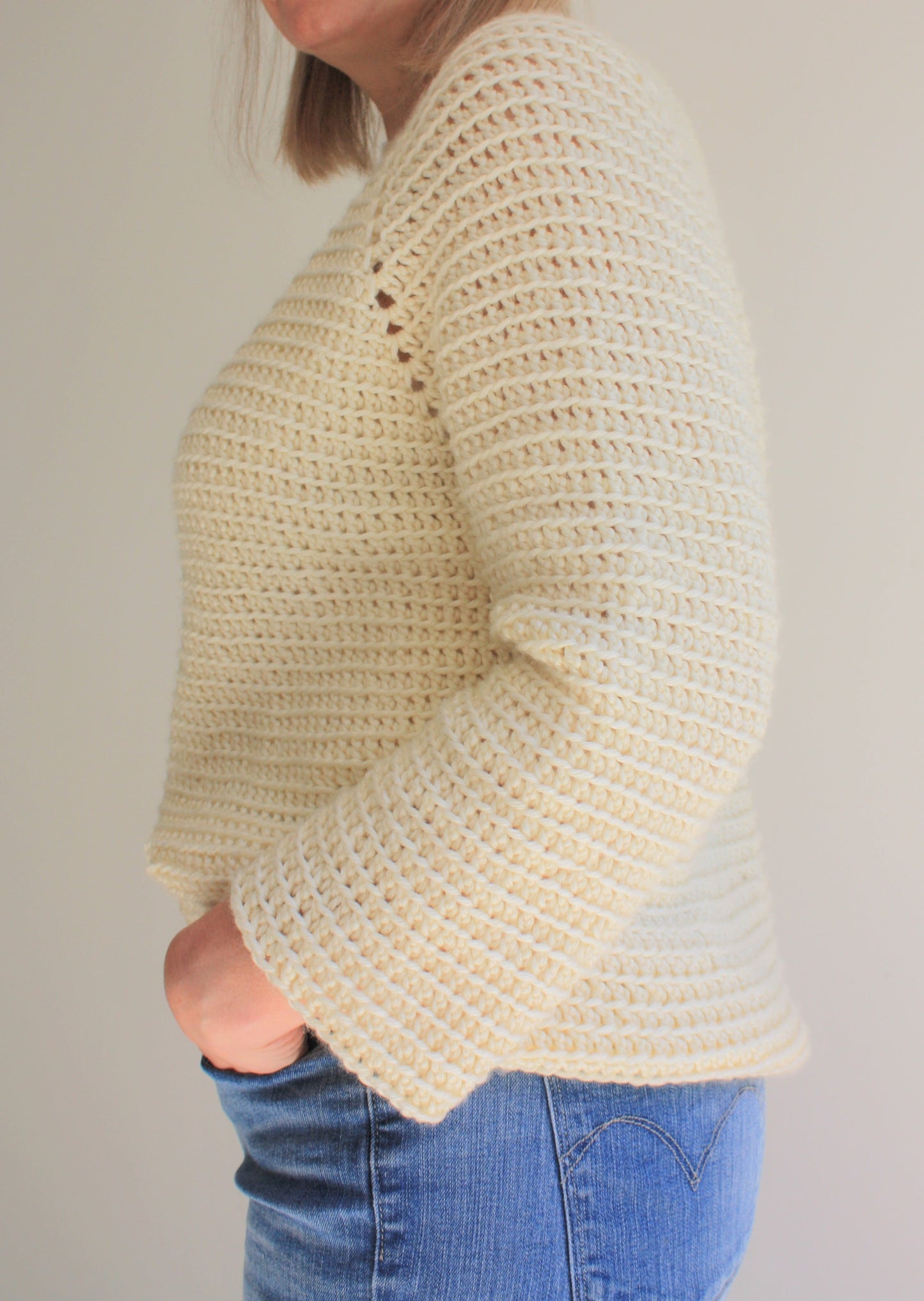 Easy Crochet Pattern - Top Down Raglan | St Ives Slouchy Sweater - King & Eye
