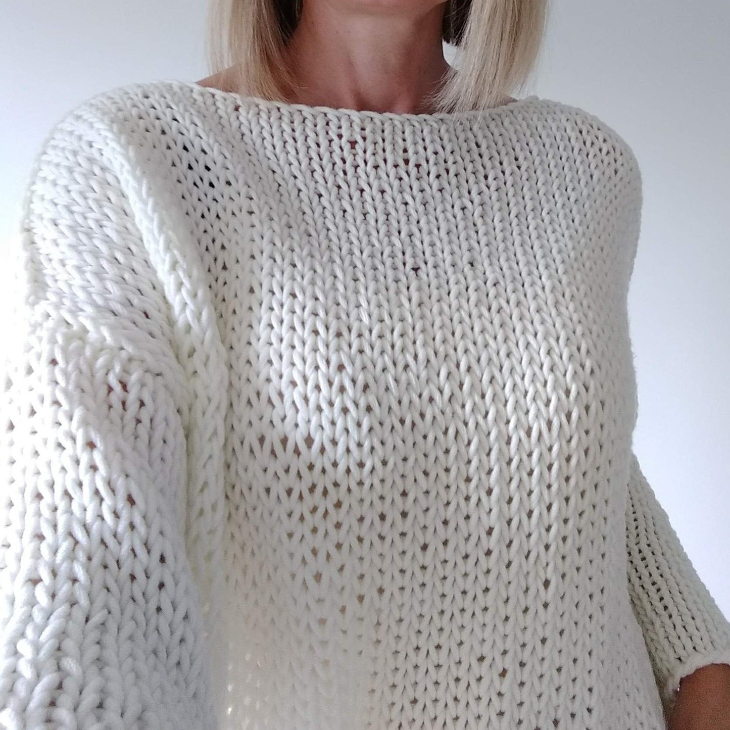Easy Knitting Pattern - Best Beginners Easy Knit Sweater - King & Eye