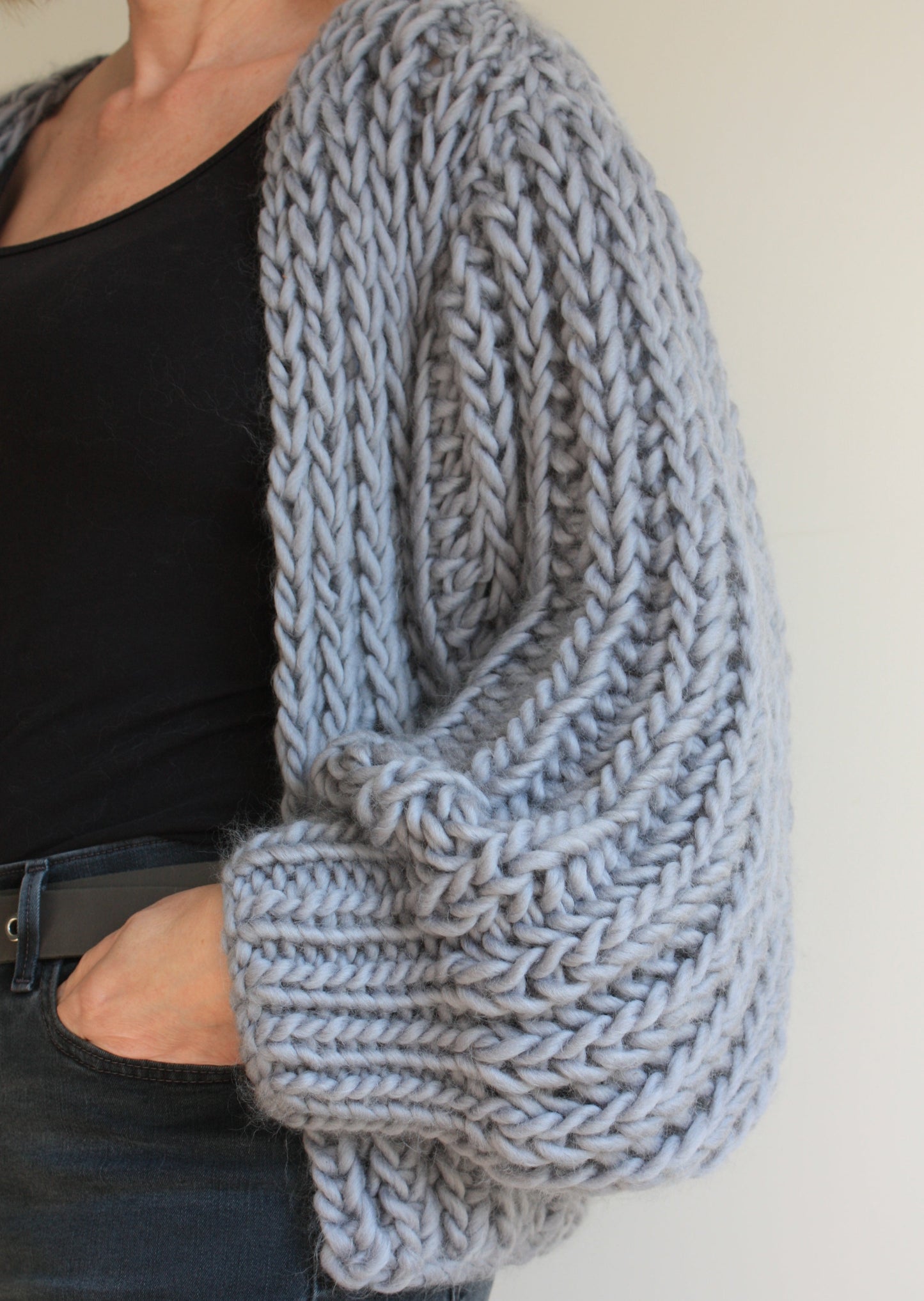 Easy Knitting Pattern - Oversized Chunky Knit Cardigan | The Portland Fisherman's Rib Knit Cardigan - King & Eye