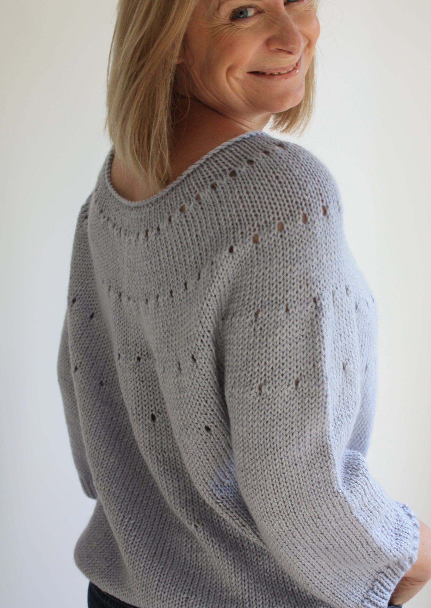 Easy Sweater Knitting Pattern - La Monnaie Blouse - King & Eye