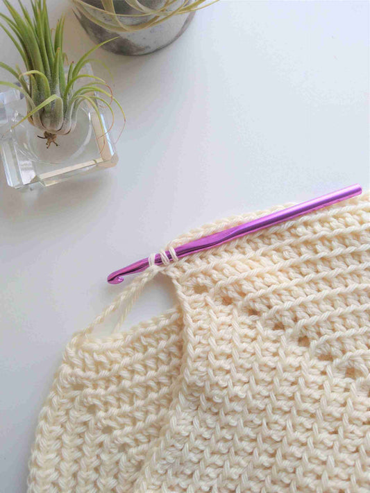 How To Half Double Crochet Back Loop Only - King & Eye