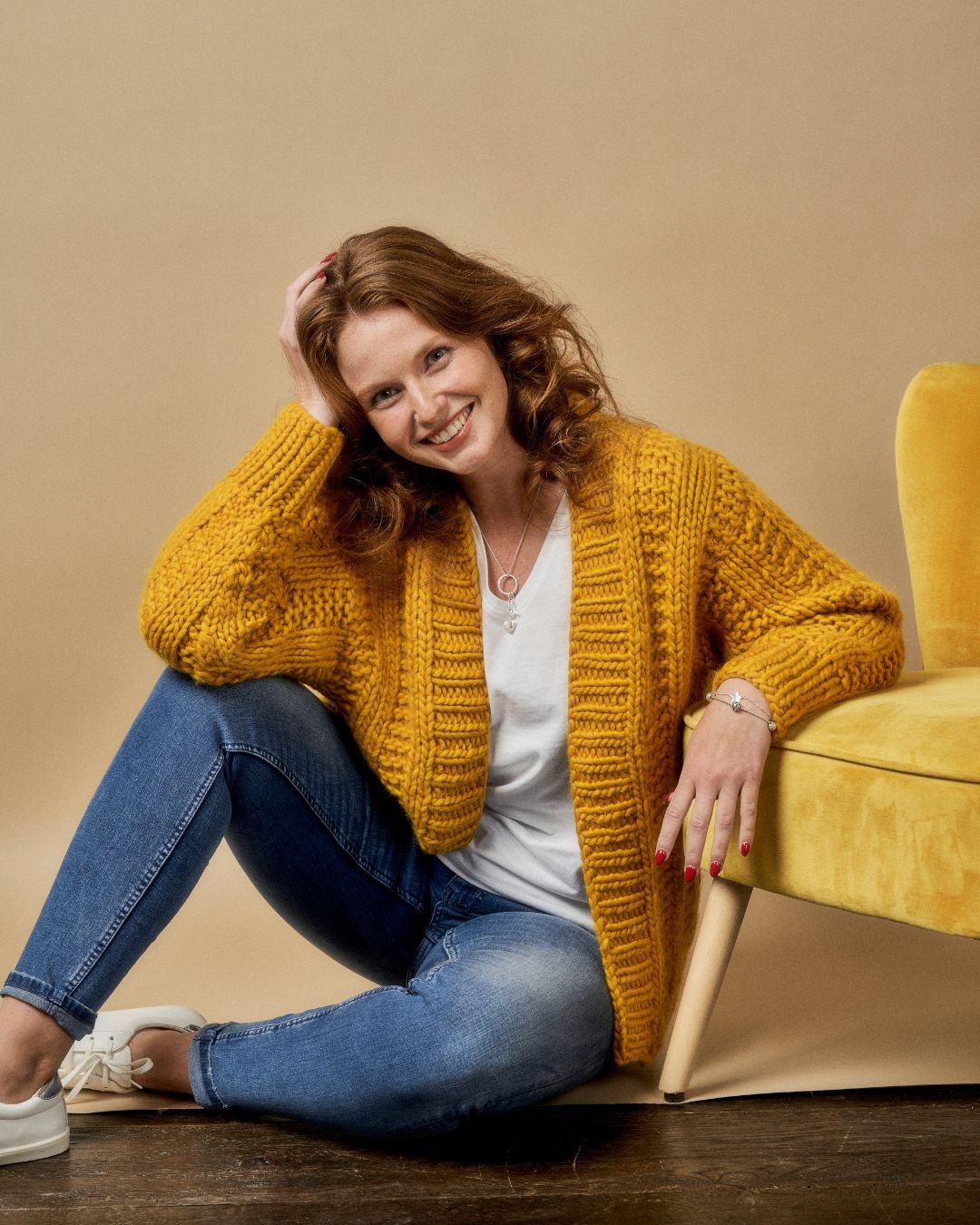 Chunky Knit Ribbed Cardigan Knitting Pattern - Golden Hour Cardigan - King & Eye