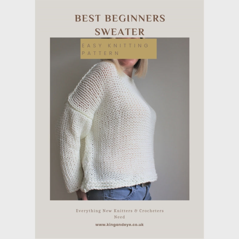 Easy Knitting Pattern - Best Beginners Easy Knit Sweater – King & Eye
