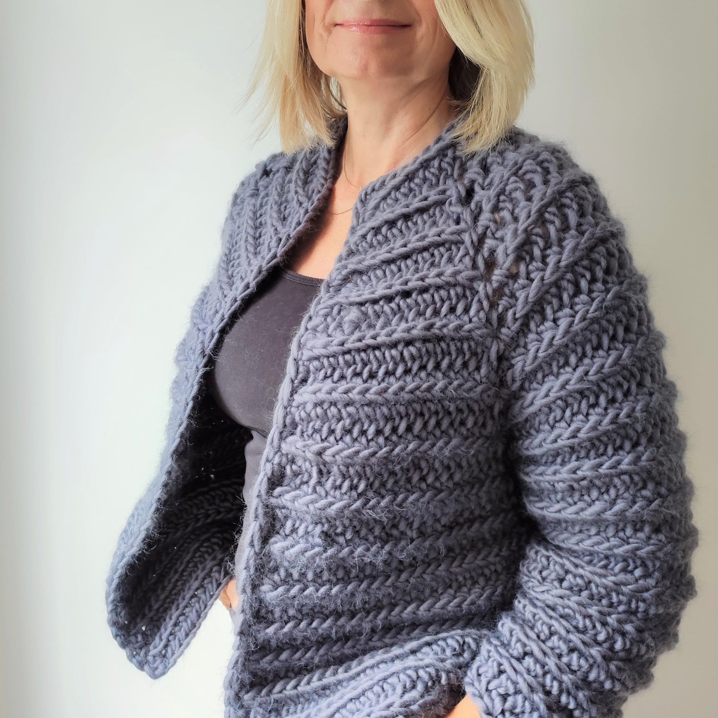 Easy Crochet Chunky Cardigan - Lindisfarne Cardigan - King & Eye