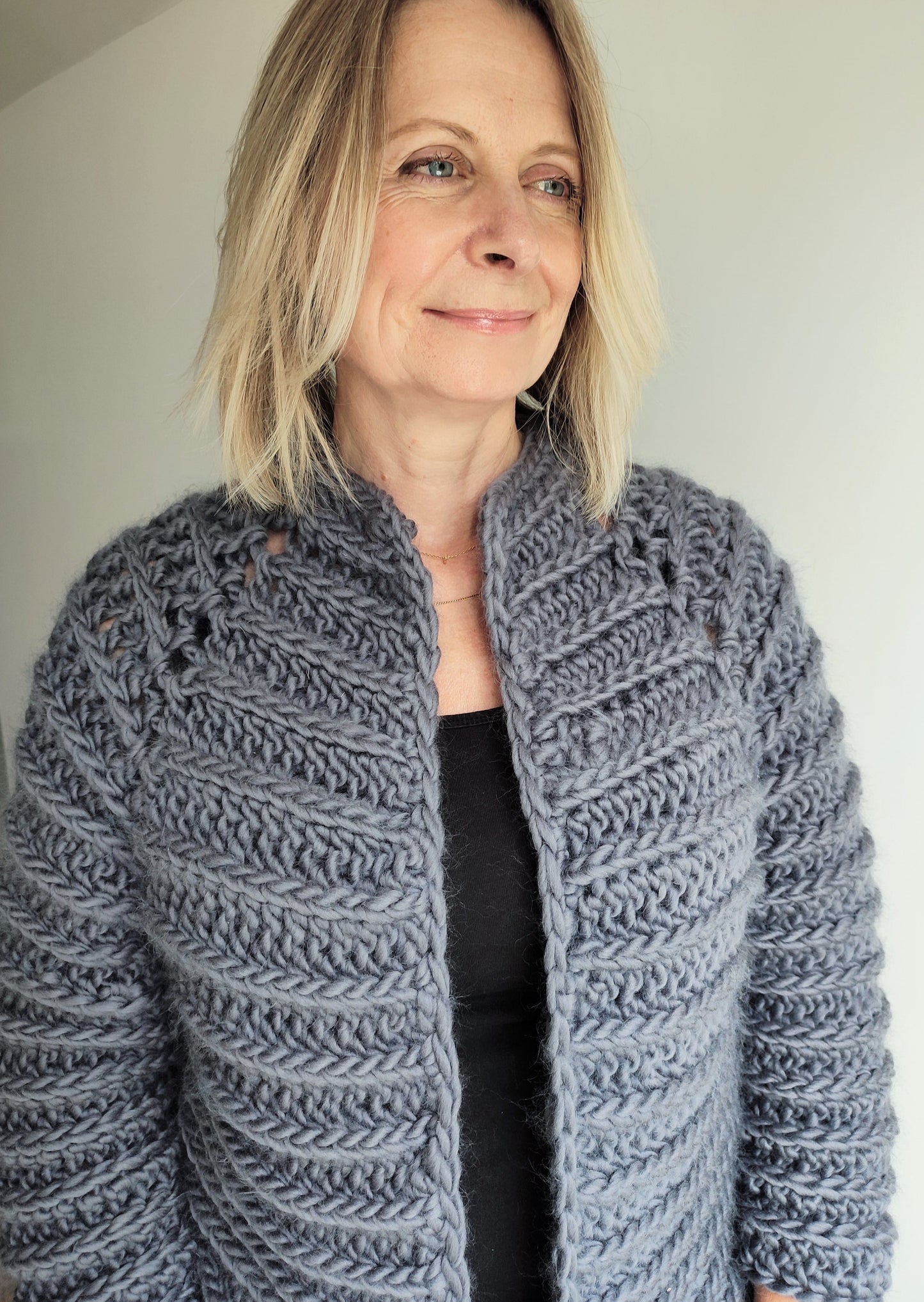 Easy Crochet Chunky Cardigan - Lindisfarne Cardigan - King & Eye