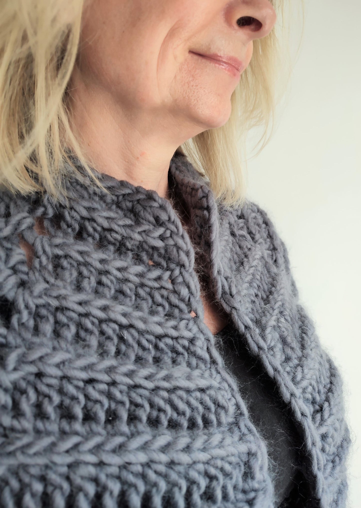 Easy Crochet Chunky Cardigan - Lindisfarne Cardigan - King & Eye