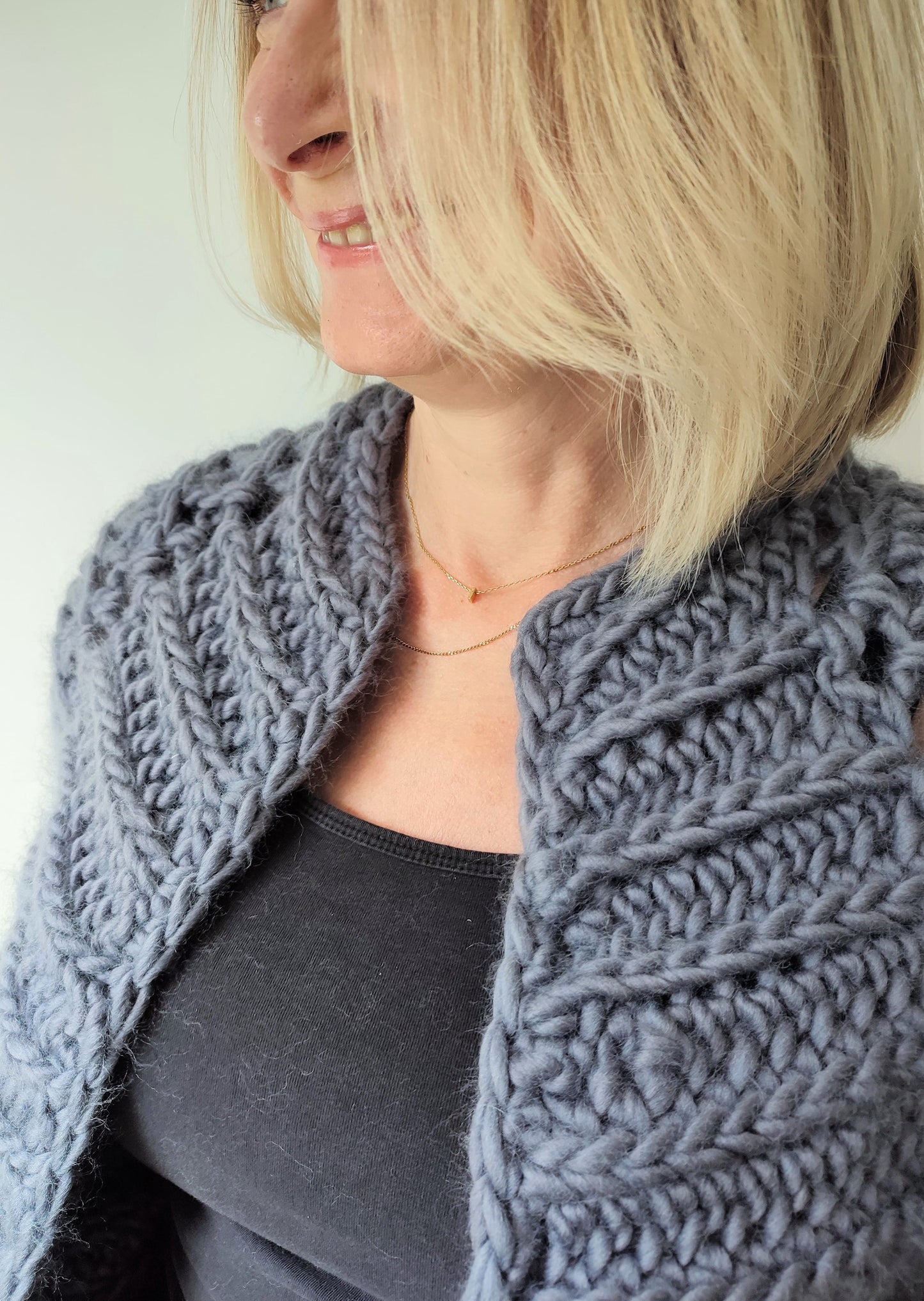 Easy Crochet Chunky Cardigan - Lindisfarne Cardigan - King & Eye