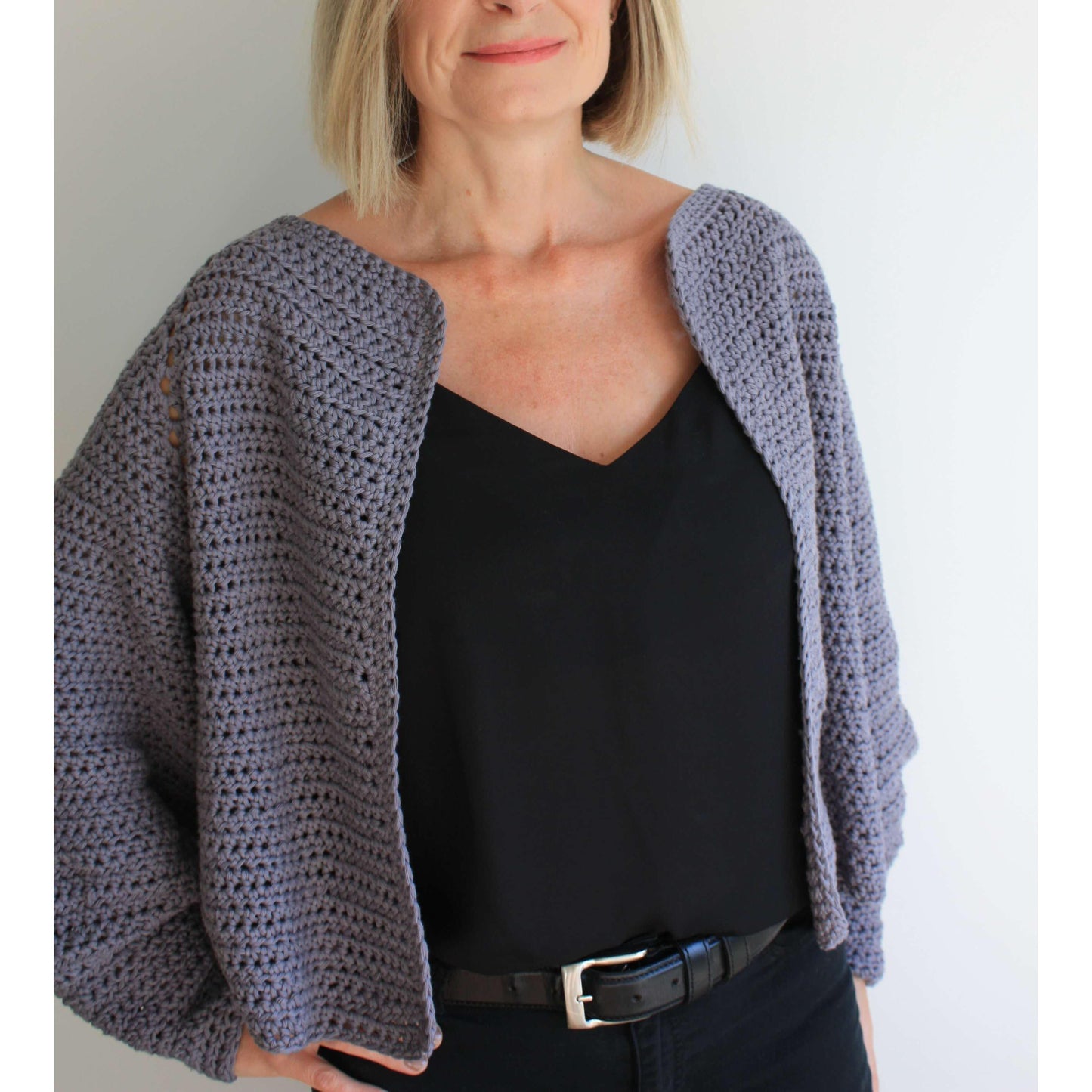 Easy Crochet Pattern - Balloon Sleeve Cardigan - King & Eye