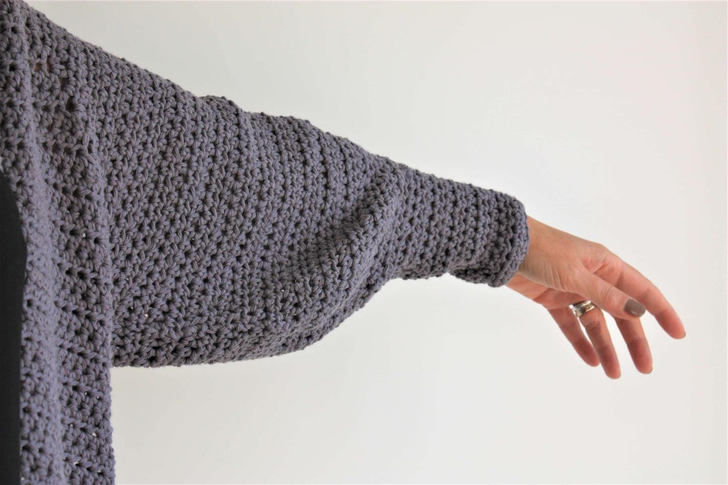 Easy Crochet Pattern - Balloon Sleeve Cardigan - King & Eye