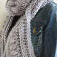 Easy Crochet Pattern - Chunky Oversized Crochet Bobble Scarf | Spots And Stripes Scarf - King & Eye