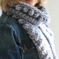 Easy Crochet Pattern - Chunky Oversized Crochet Bobble Scarf | Spots And Stripes Scarf - King & Eye