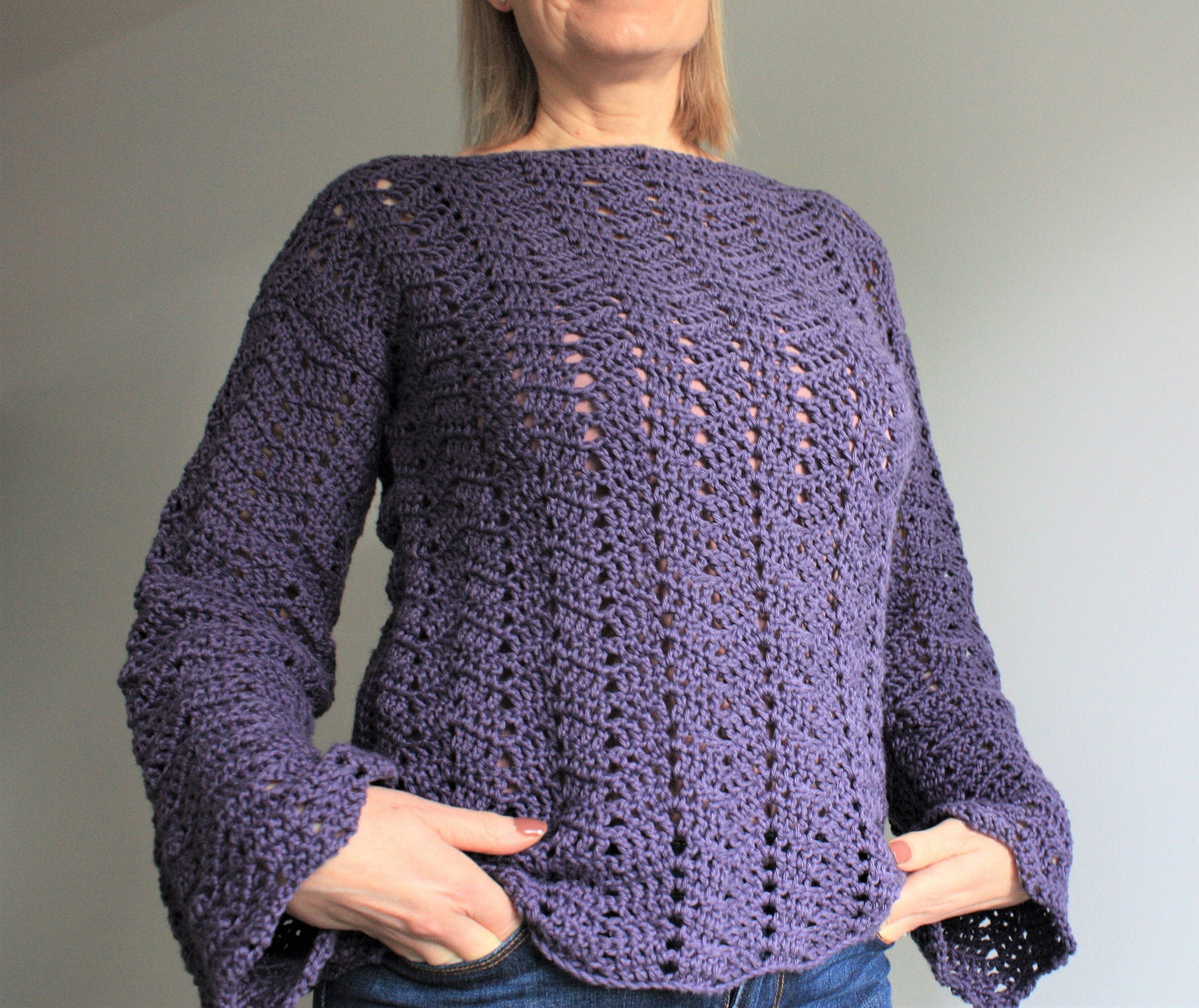 Easy Crochet Pattern - Spring Breeze Lace Sweater - King & Eye