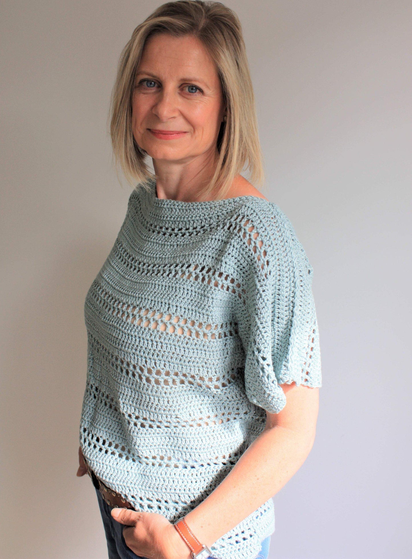 Easy Crochet Pattern - Tavira Tee Summer Top - King & Eye