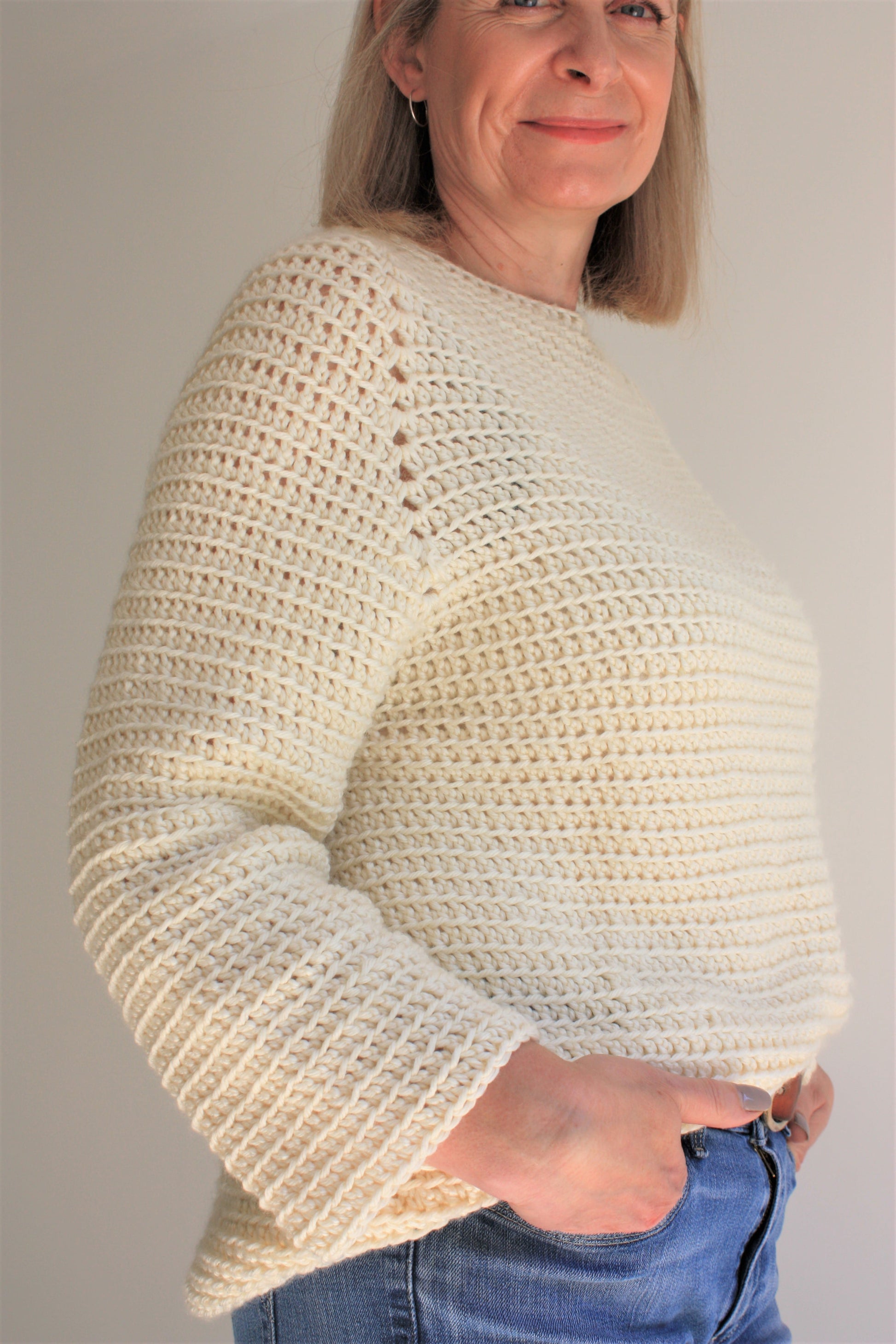 Easy Crochet Pattern - Top Down Raglan | St Ives Slouchy Sweater - King & Eye