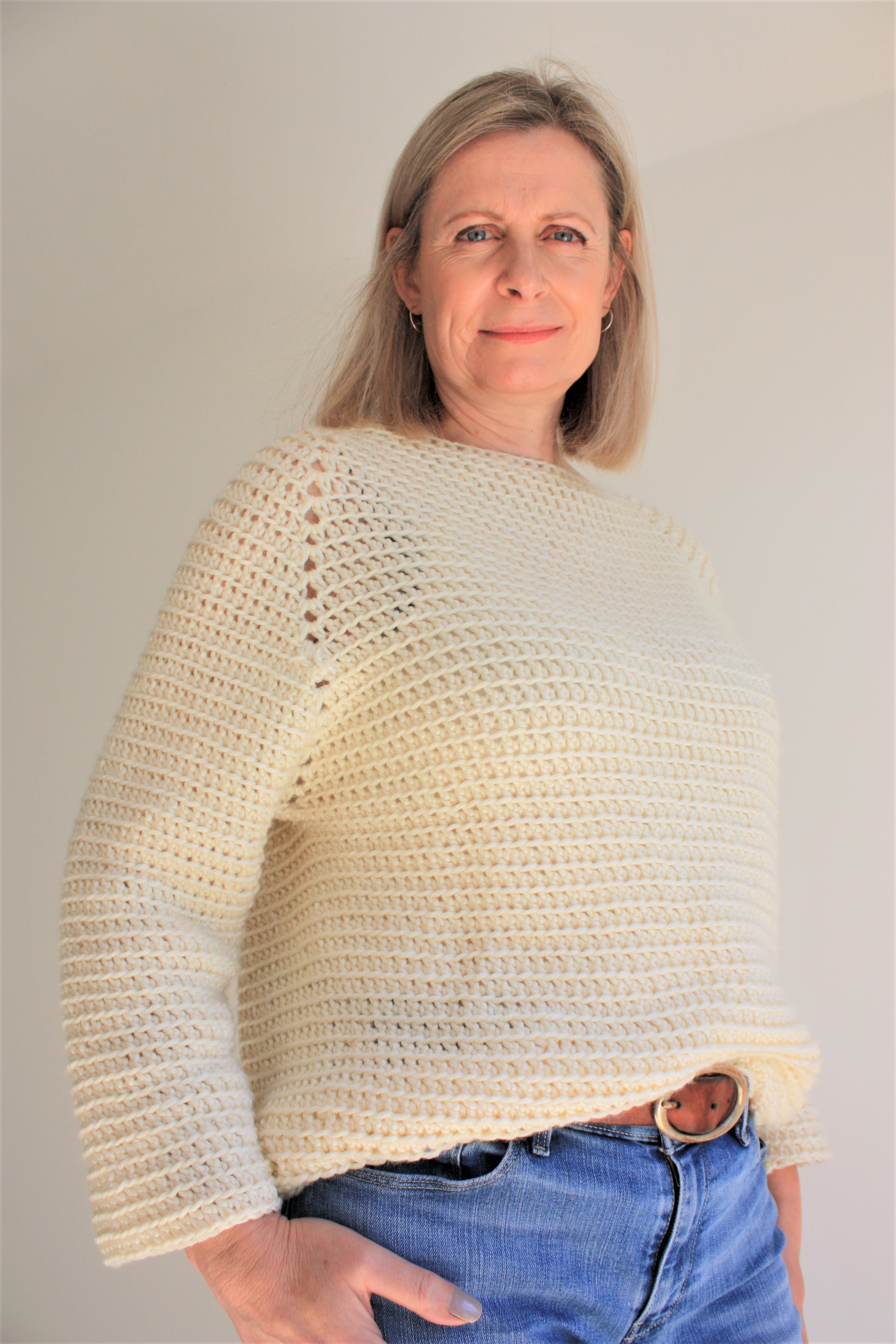 Crochet top down hot sale sweater tutorial