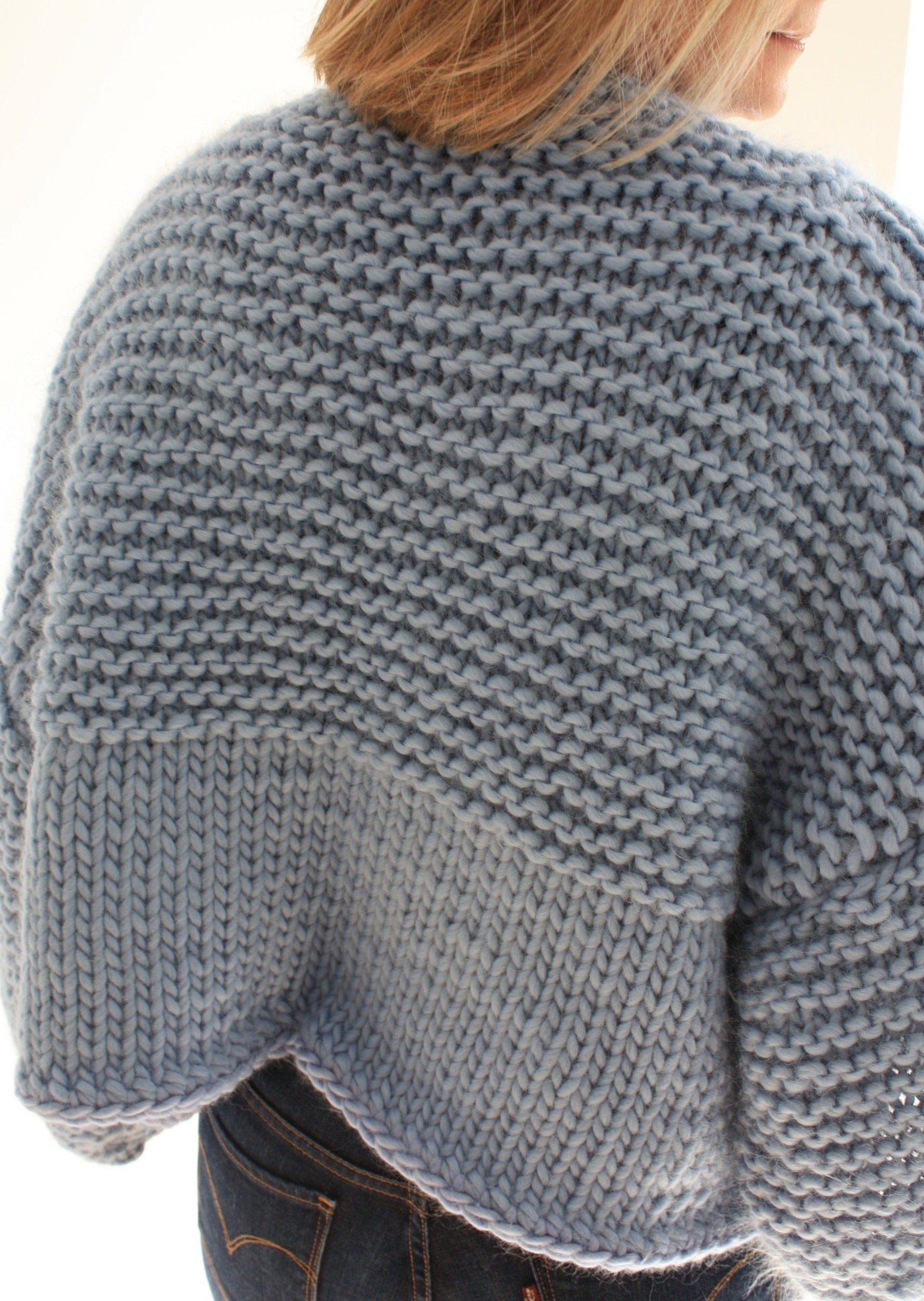 Easy Knitting Pattern - Carla Chunky Knit Cropped Cardigan Pattern