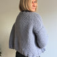 Easy Knitting Pattern - Chunky Knit Moss Stitch Cropped Cardigan | Mosscrop Cardigan - King & Eye