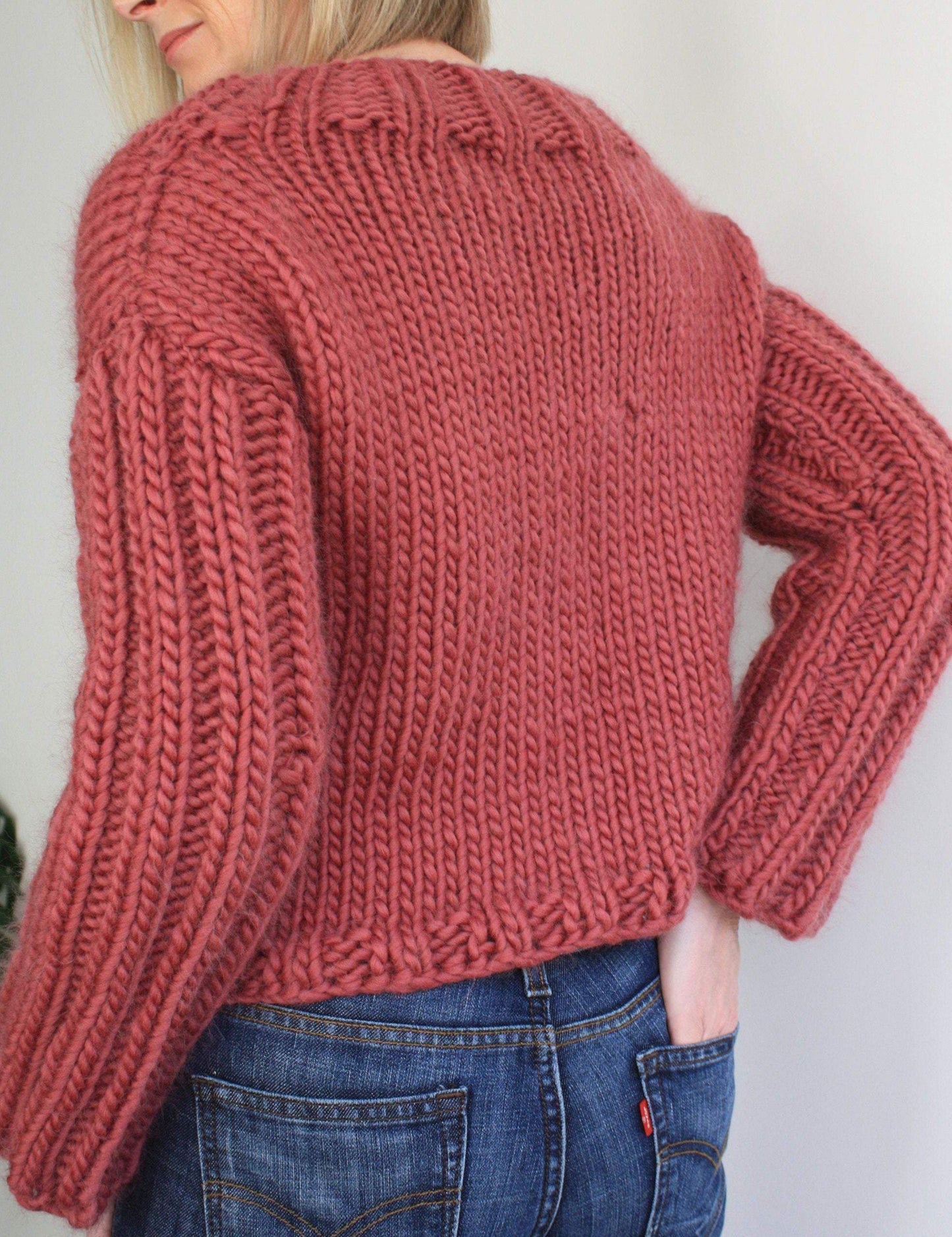 Easy Knitting Pattern - Railway Sleeve Cropped Sweater - King & Eye