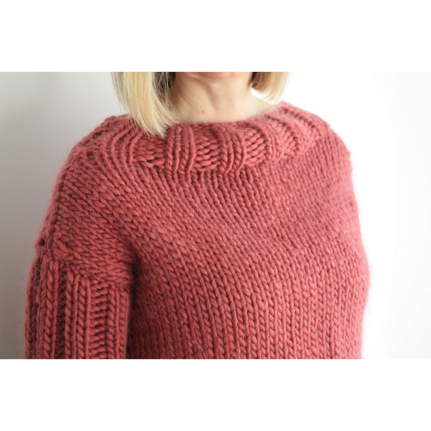 Easy Knitting Pattern - Railway Sleeve Cropped Sweater - King & Eye